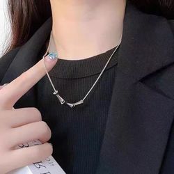 2024 new bamboo necklace small waist pendant niche high-end couple three men accessories cold fashion accessories