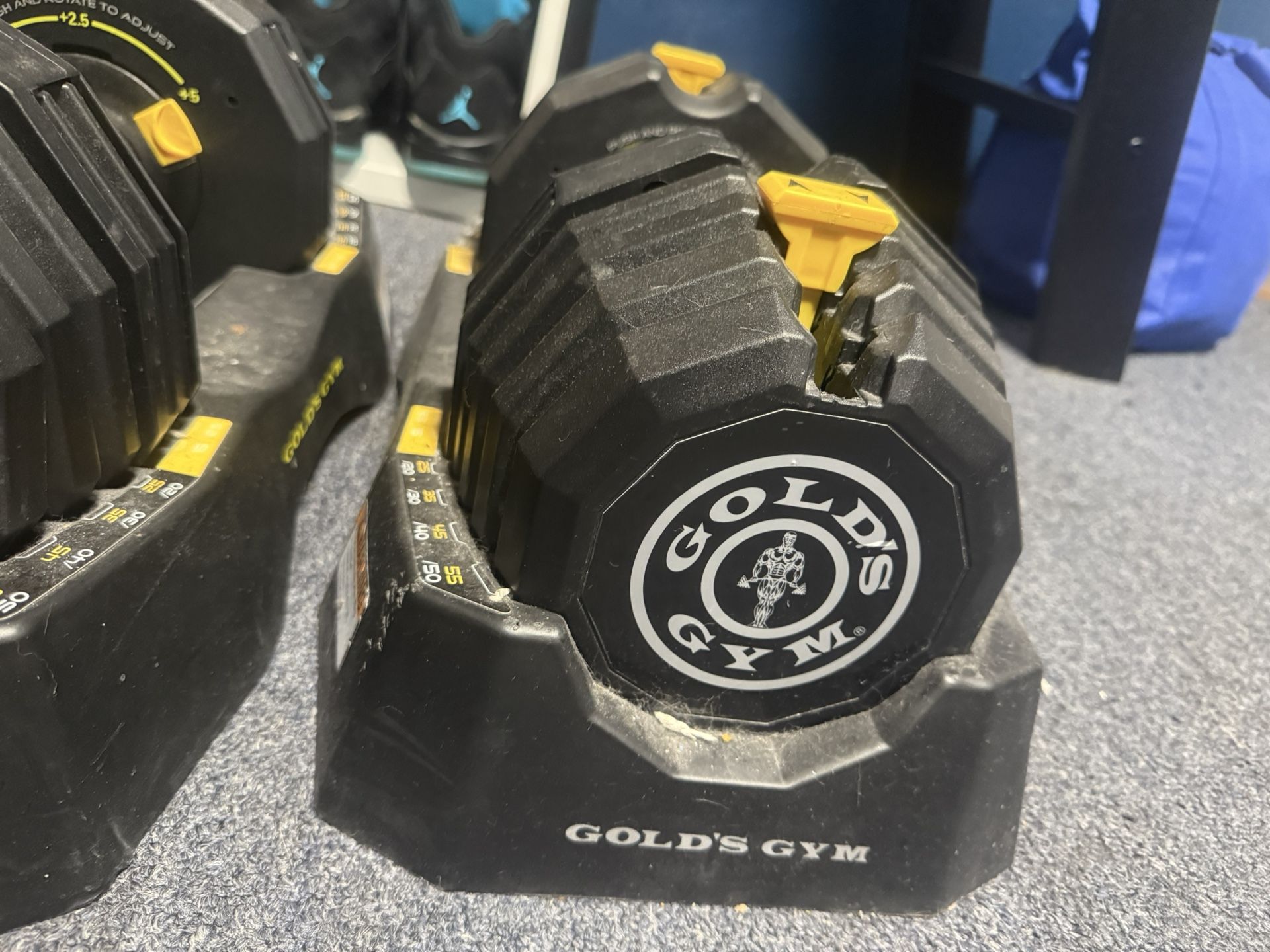 Gold Gym’s Adjustable Dumbbells – Up to 50 lbs Each – Great Condition
