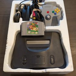 Nintendo 64 N64 System Console With ORIGINAL BOX! Super Mario 64 Game, Controller And Cables