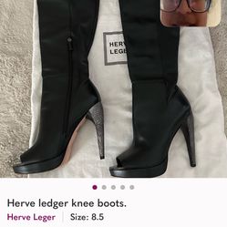 Herve Leger Knee Boots 