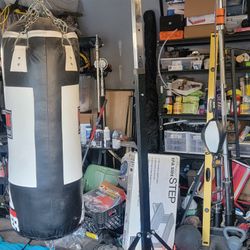 2 Sided Punching Bag Stand With A 100lbs Heavy Bag And Speed Bag