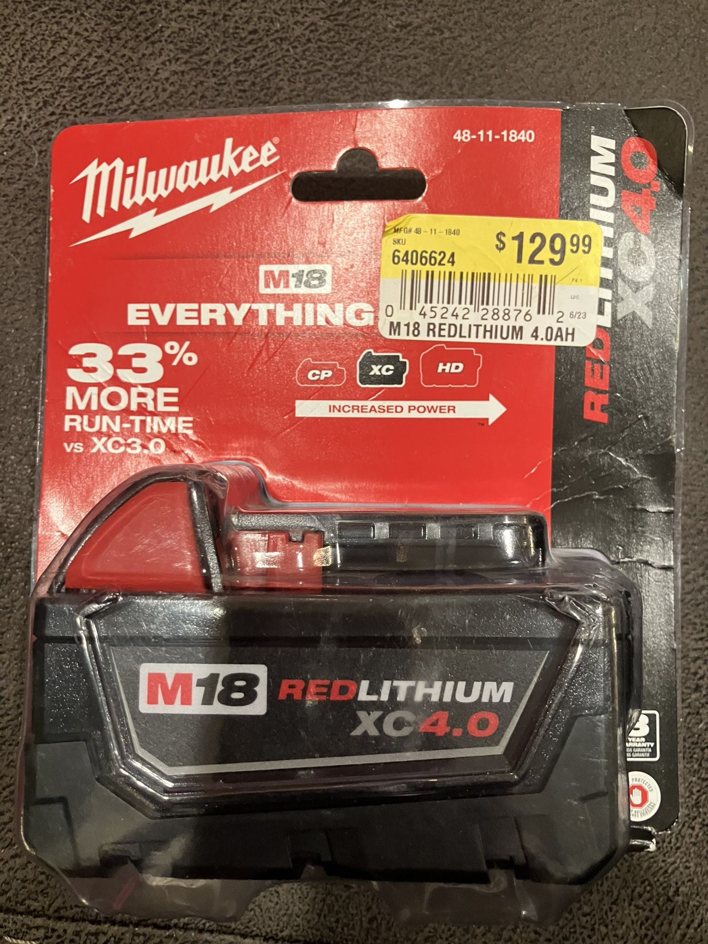 Milwaukee M18 Red Lithium Xc4.0