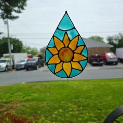 Teardrop Sunflower Window Cling