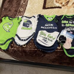 Seattle Seahawks Baby Girl Bodysuit  3/6 Months