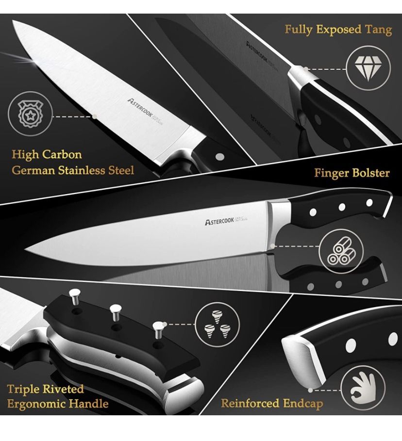 new German Stainless Steel Knife Block Set. frim price