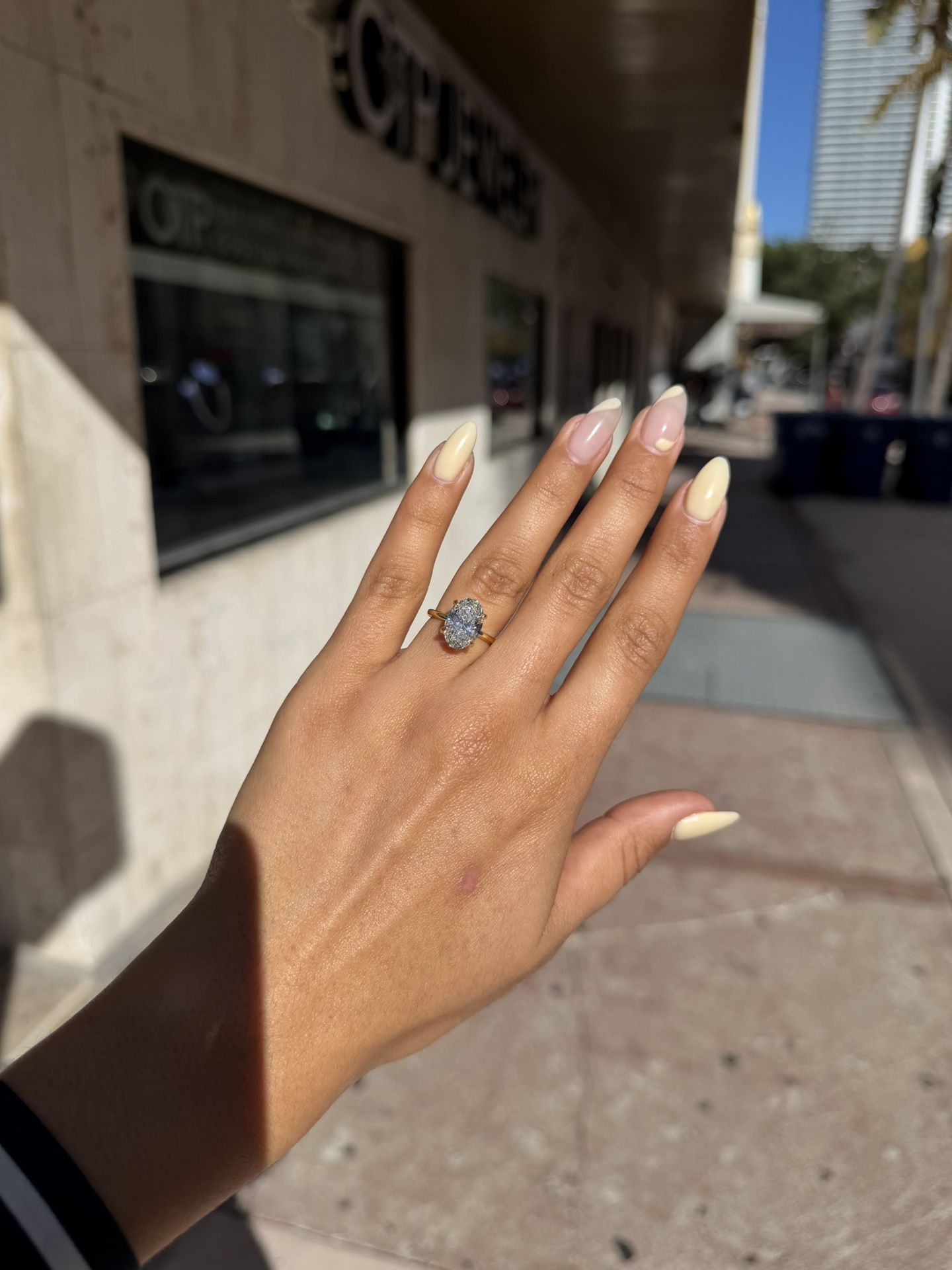 Oval solitaire diamond engagement ring Rings