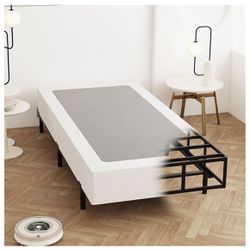 7 Inch Twin Box Spring, Heavy Duty Metal Box Spring Bed Base with Fabric Cover, Mattress Foundation, Easy Assembly, Noise Free, Black