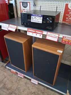 Onkyo Stereo Receiver with Wood Cabinet Speakers