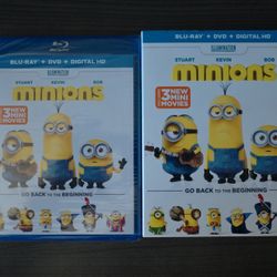 Minions Blu-ray + DVD Set (No Digital) Brand New In Wrap w/ Slipcover!