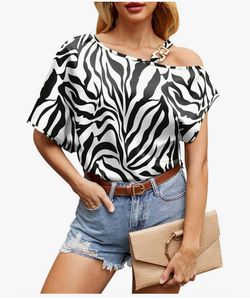 Cute Zebra Off Shoulder Top Size: S