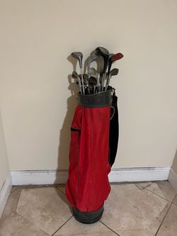 Golf Club Set with Red Carry Bag