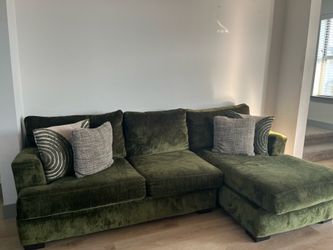 Green living room couch
