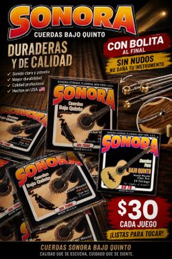 Sonora Bajoquinto Strings / Cuerdas para Bajoquinto Sonora Nickel Wound