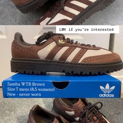 Adidas Samba WTR Brown size 7 men’s/8.5 women’s