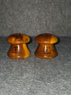 Wooden Mushroom Salt and Pepper Shakers