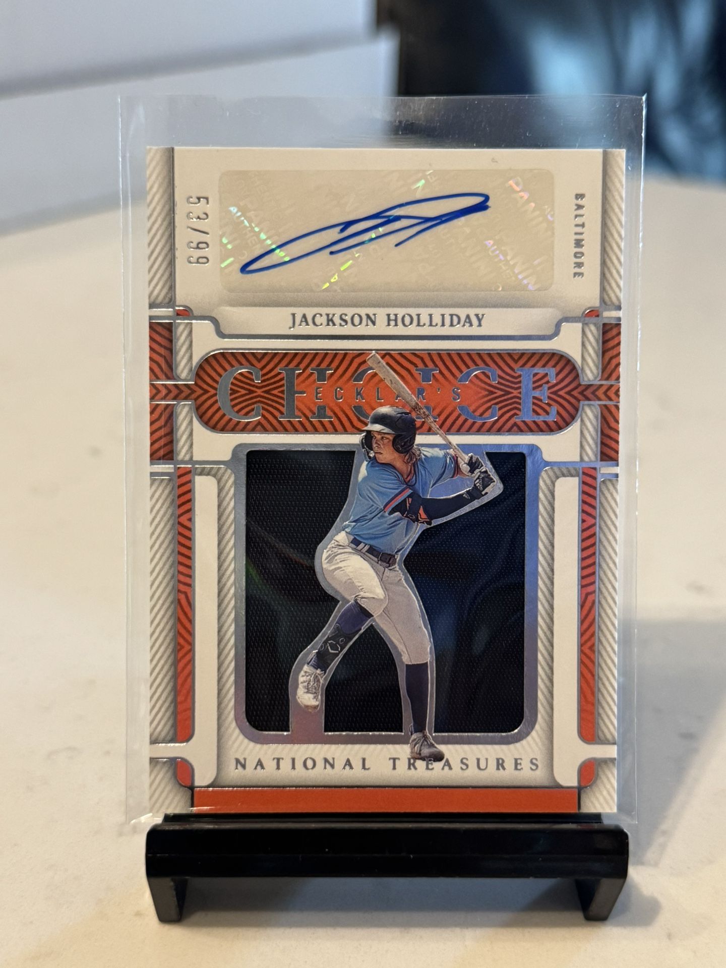 Jackson Holliday 2023 Panini National Treasures Ecklar's Choice auto /99 Orioles
