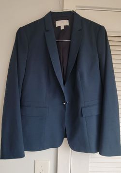 Navy Blue Single-Button Blazer Boss pure wool