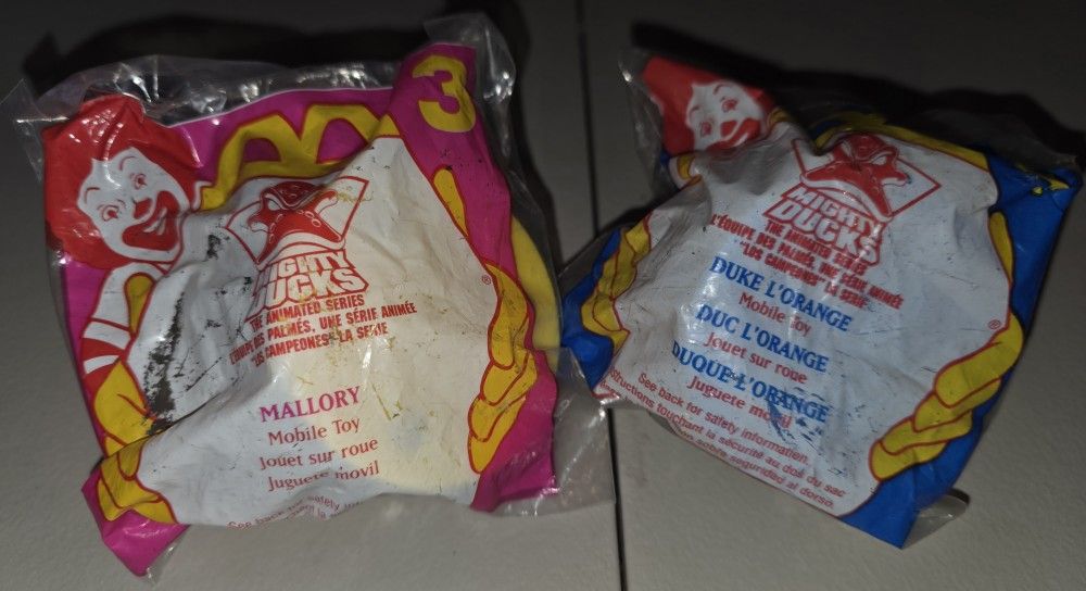 1996 McDonald's Mighty Ducks Happy Meal toys