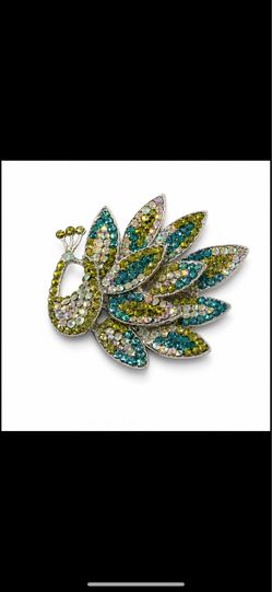 Vintage Peacock Rhinestone Statement Ring – Adjustable – Blue & Green Crystal Cocktail Ring