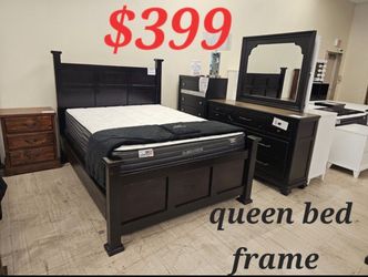 QUEEN BED FRAME ONLY DEAL SPECIALS FINANCING IS AVAILABLE IS VERY EASY TO QUALIFY NO CREDIT CHECK 