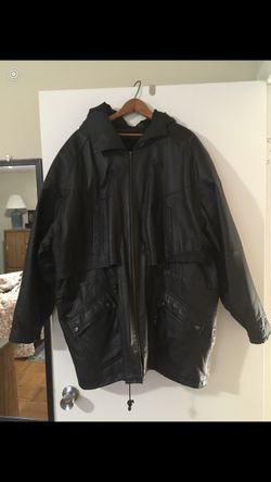 Men’s full length leather coat 3x jacket