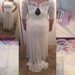 Wedding dress with small train