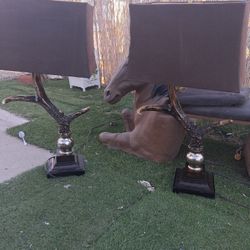 Elk horns table lamps