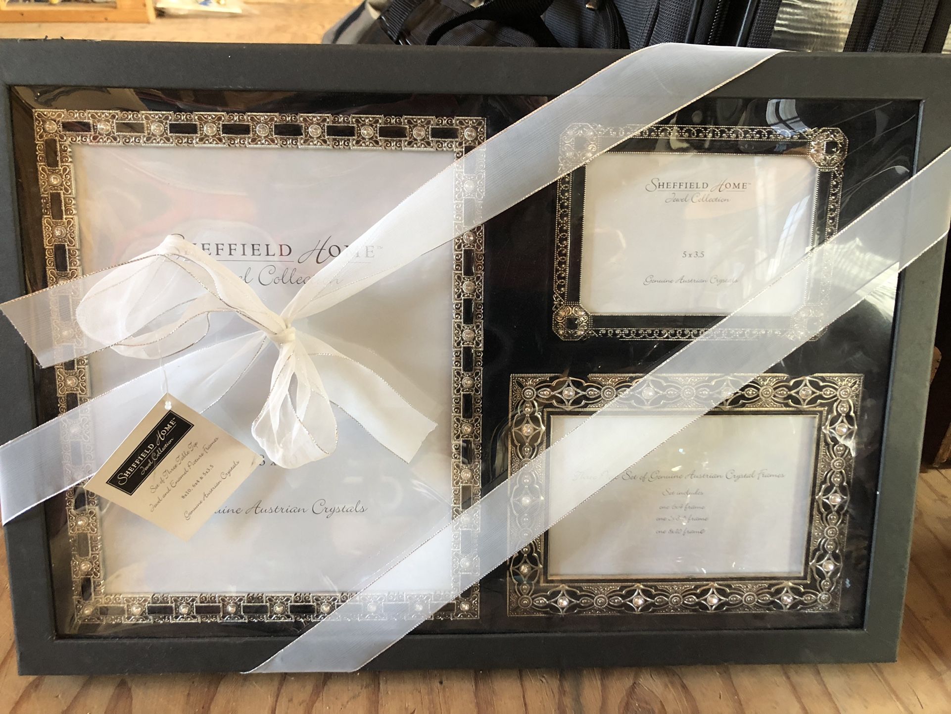 3 Austrian Chrystal Photo Frames
