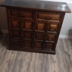 Vintage Chest of Drawers Made of Natural Wood 