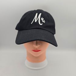 Unbranded Embroidered Mr. Black Cotton Adjustable StrapbackHat.  10