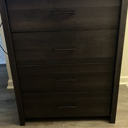 4 Drawer Single Wide Black Dresser