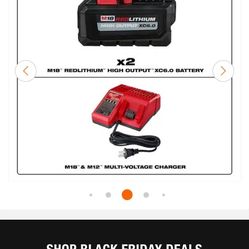 M18 18-Volt Lithium-Ion High Output Starter Kit with Two 6.0 Ah Battery and Charger