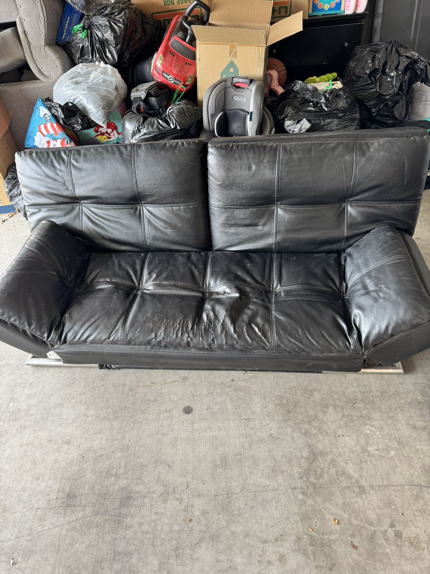 Black Leather Futon