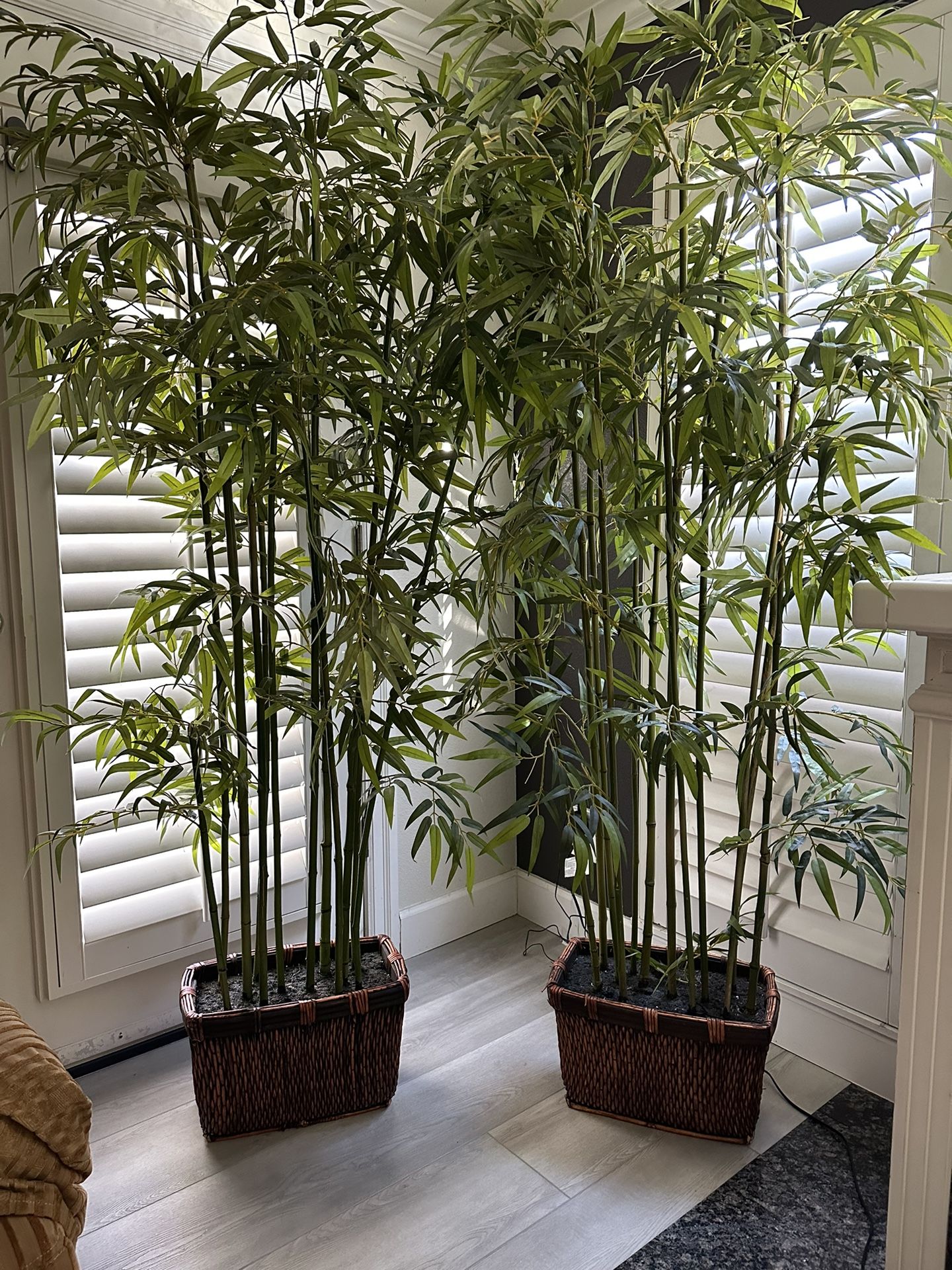 7 Foot Tall Fake Bamboo Plants Pair (2) - House Plant / Home Decor 