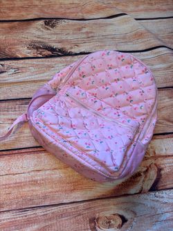 Pink Quilted Cherry Print Mini Backpack