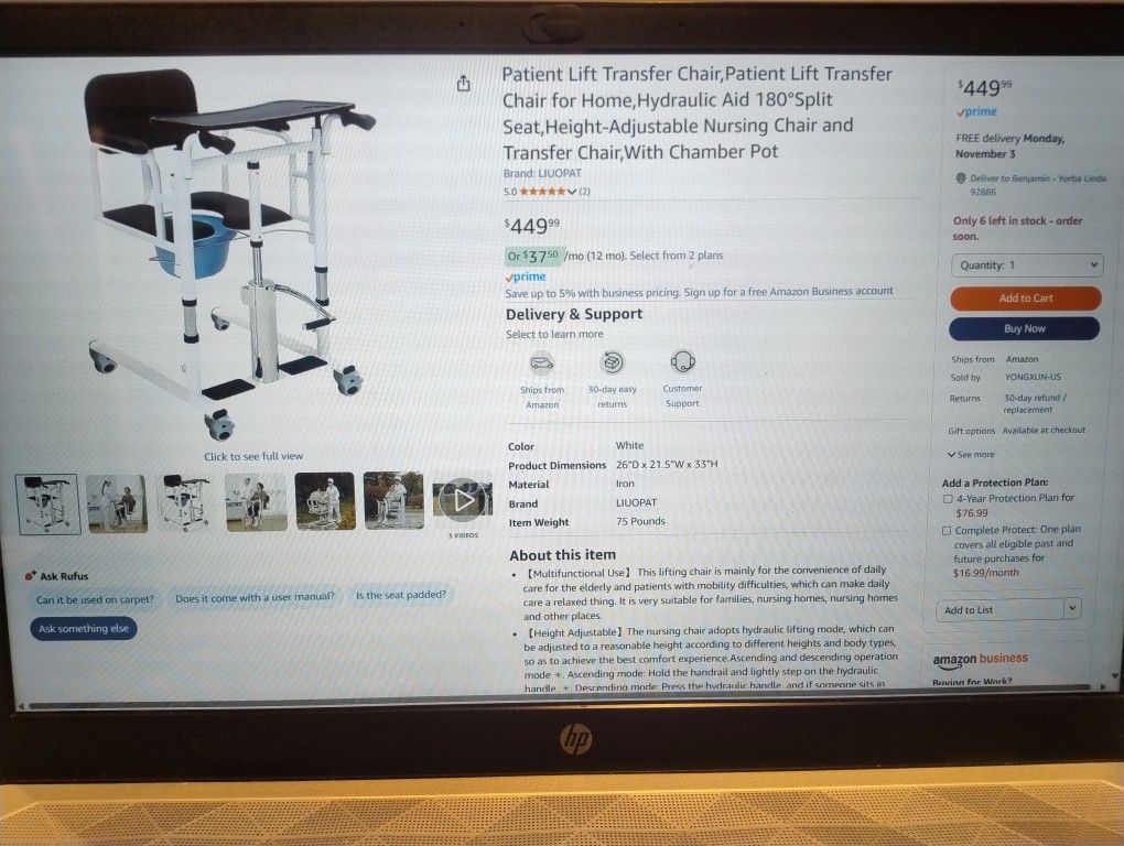 Patient Lift Transfer Chair