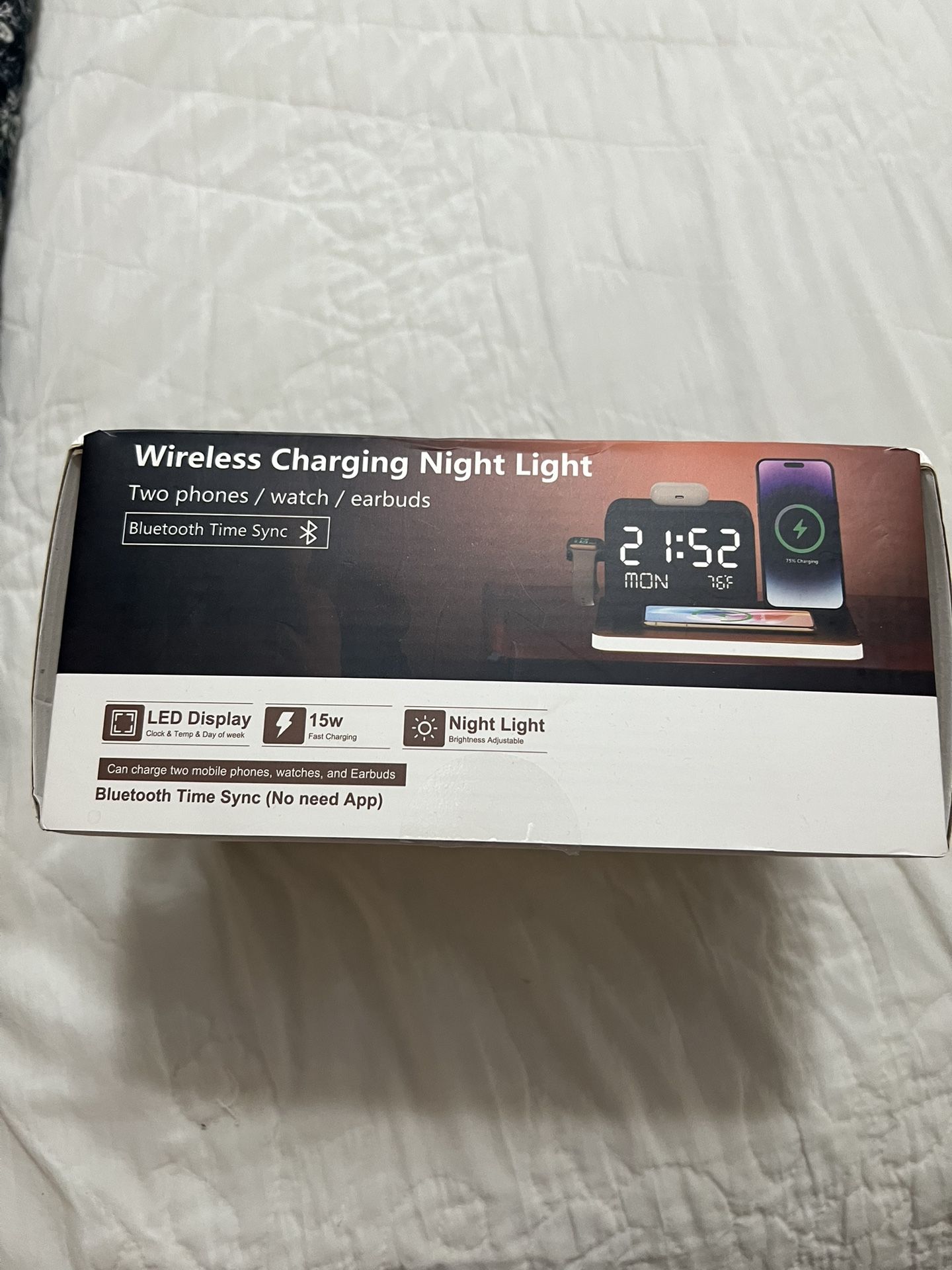 Wireless Charging Night Light and Clock