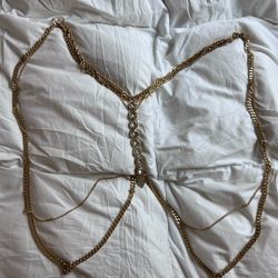 Fake Gold Diamond Body Chain Sexy Glam