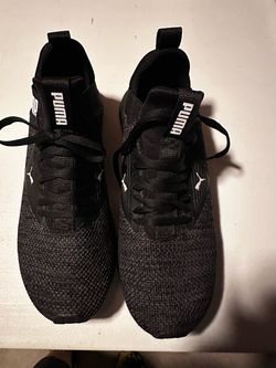 Puma Black Knit Lace-Up Sneakers