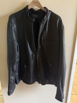 Polo Ralph Lauren Mens Cafe Racer Leather Jacket 