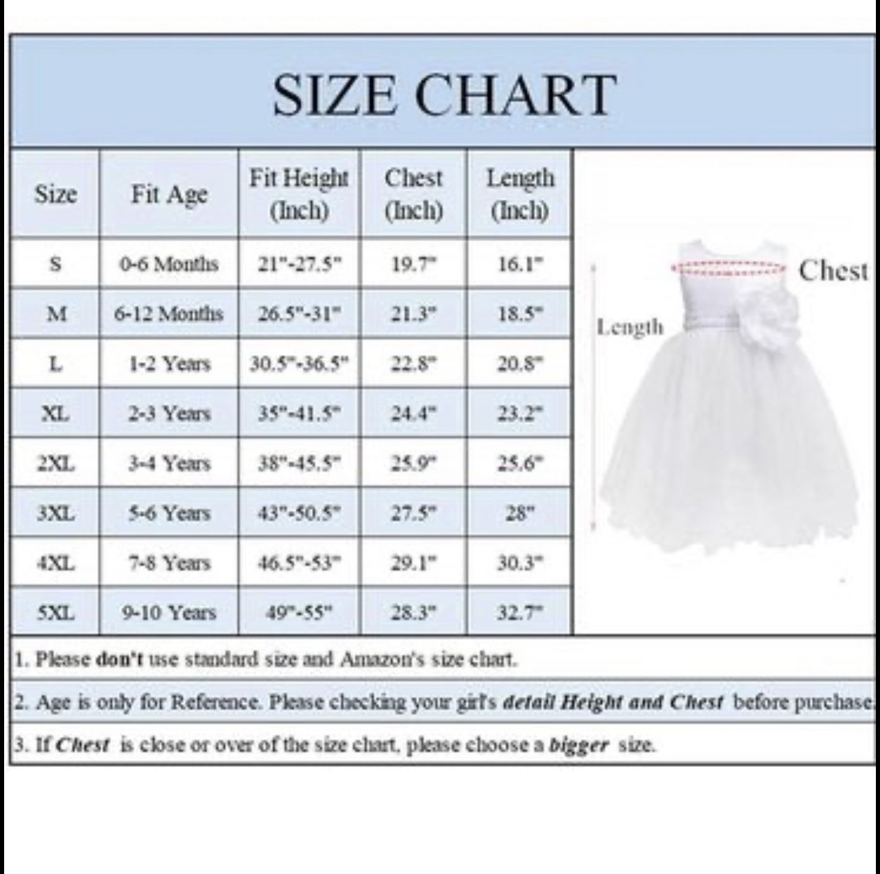 Brandnew Little Girls Tulle Flower Dress Ball Gown for Wedding Birthday Party (XL 2-3 Years)