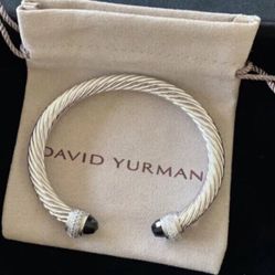 David Yurman Silver and Gold Cable Bracelet 7mm