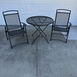 Outdoor patio table with 2 chairs
