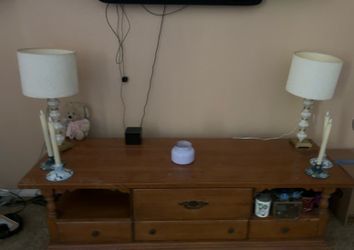 Tv console table solid wood