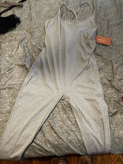 SHEIN SXY Gray Ribbed Jumpsuit with Tags