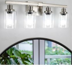 Bathroom Vanity Light, 4-Light Nickel
