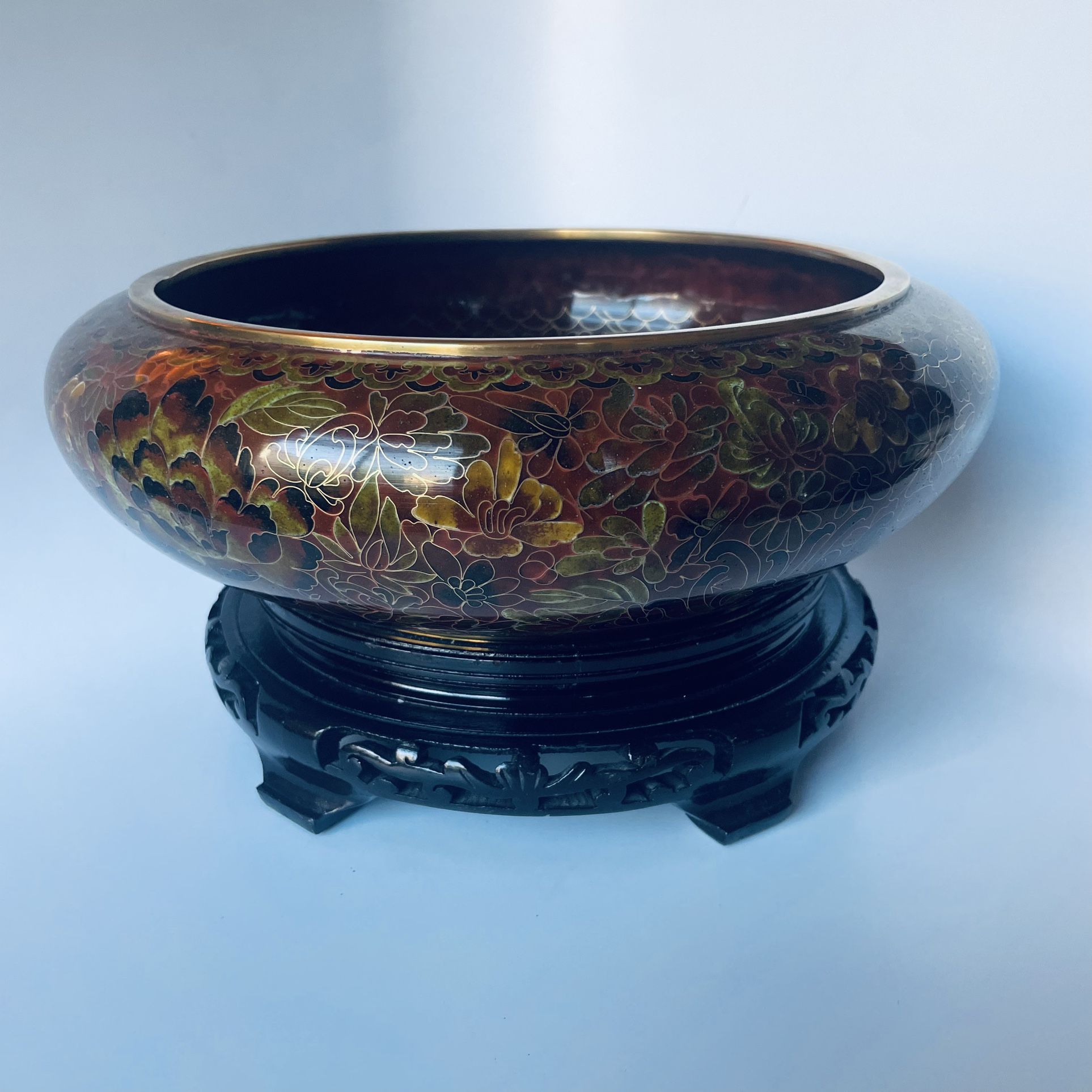 Vintage Chinese Cloisonee Huge Bowl 