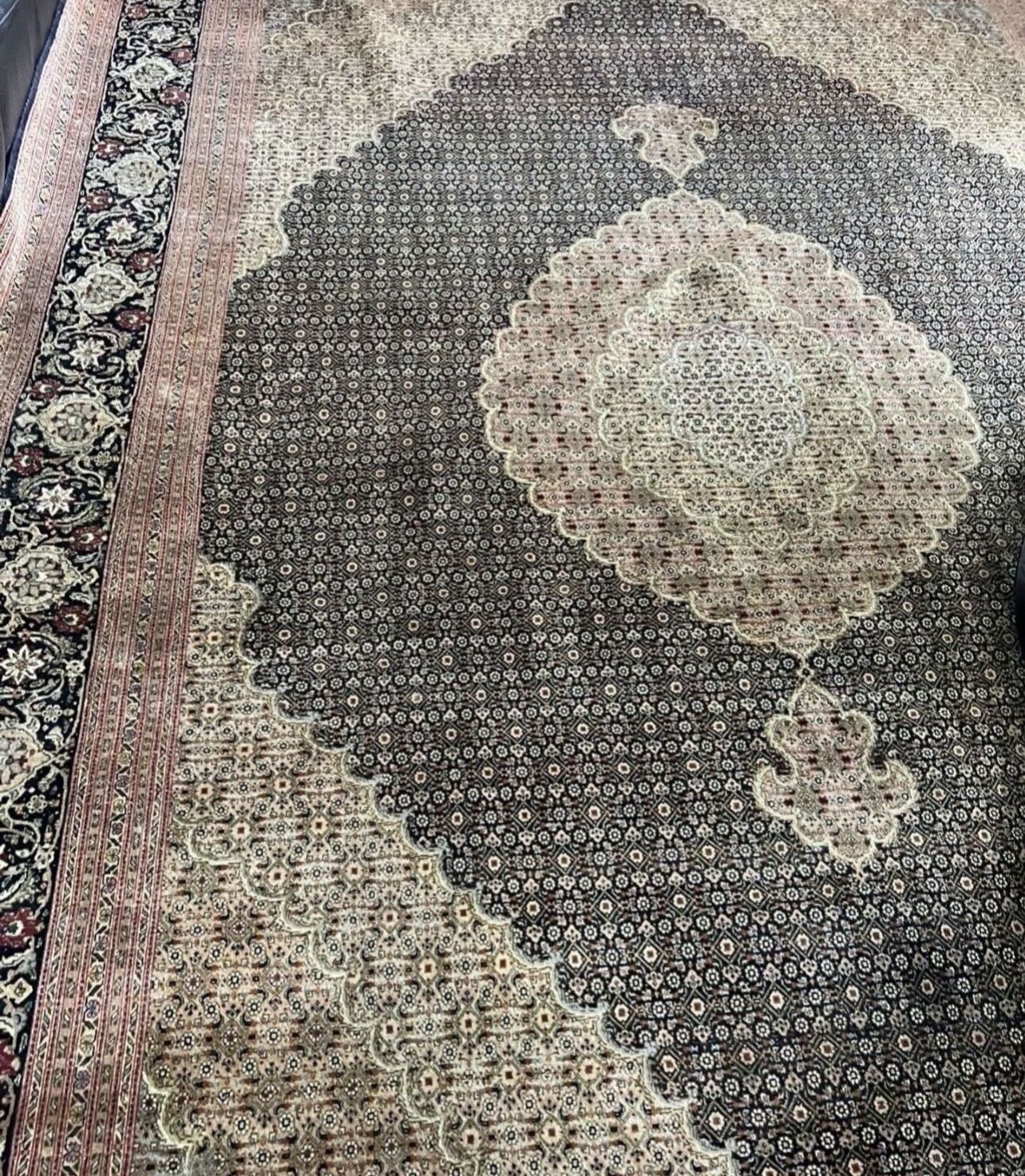 100% silk Tabriz handmade carpet Rug