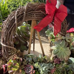 Vintage Christmas Succulents and Wreaths 