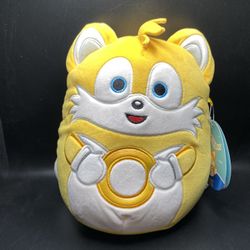 (NEW) Squishmallows Original “Sonic the Hedgehog” Tails Holding Gold Ring 8 inch Plush (PERFECT FOR EASTER BASKETS)